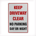 Warning Keep Driveway Clear No Parking Day Night Sign 200x300mm Metal - image 2