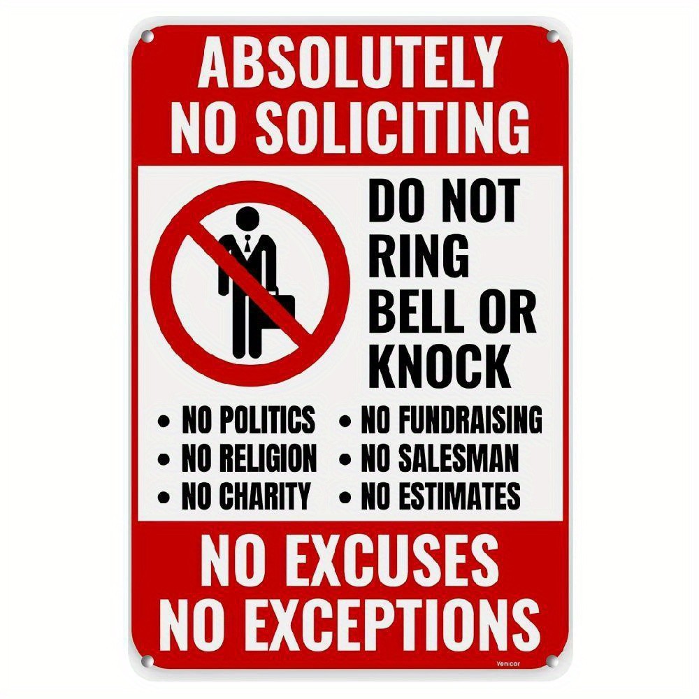 No Soliciting Metal Sign for Home Do Not Knock Front Door Home House Decor
