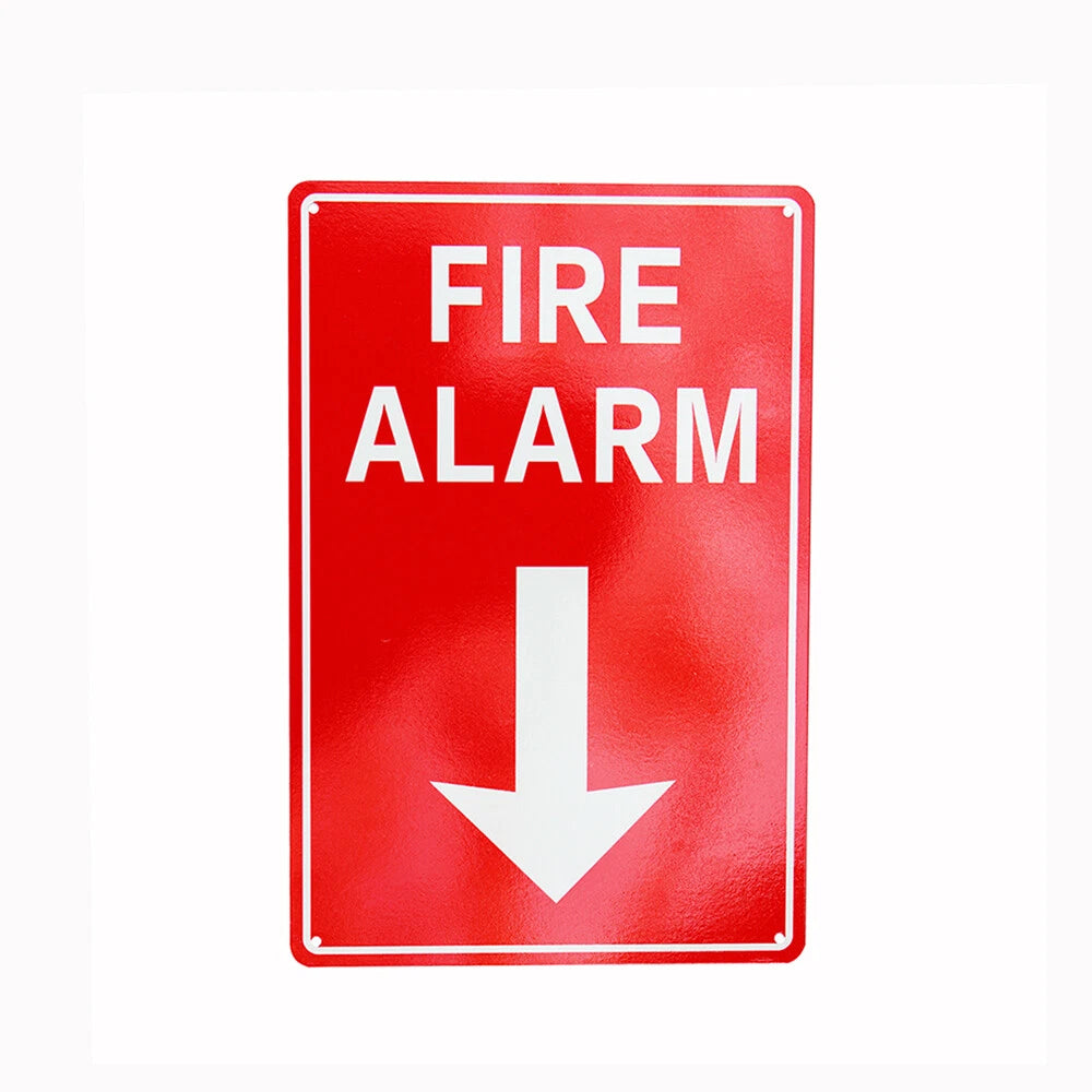 Warning Notice Fire Alarm Sign 200*300mm Metal Reflective Workplace