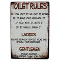 3x Tin Sign 200x300 Toilet Rules Ladies Gentlemen Funny Comedy - image 2