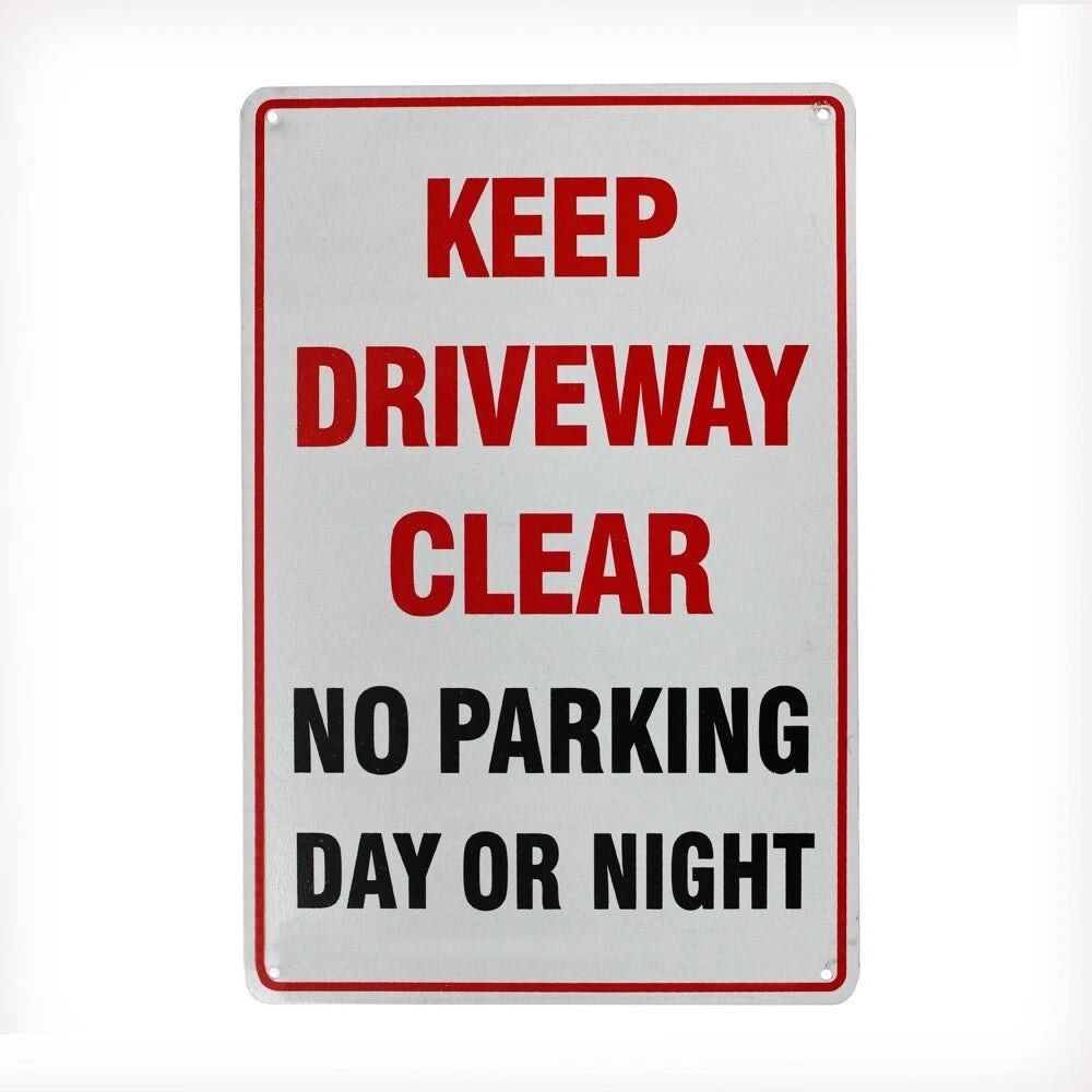 Warning Keep Driveway Clear No Parking Day Night Sign 200x300mm Metal