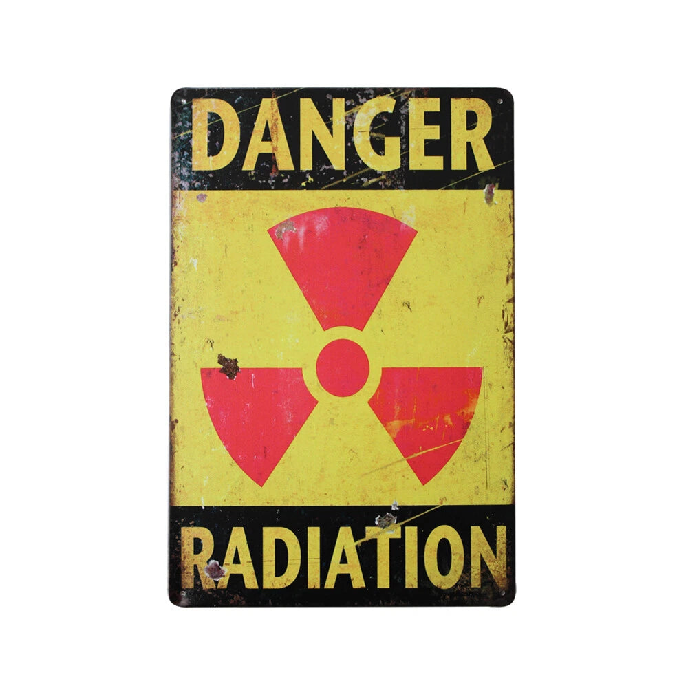 Tin Sign Vintage Retro Reproduction Danger Radiation Do Not Enter
