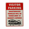 Warning Notice Visitor Parking Sign Unauthorized Be Towed Away