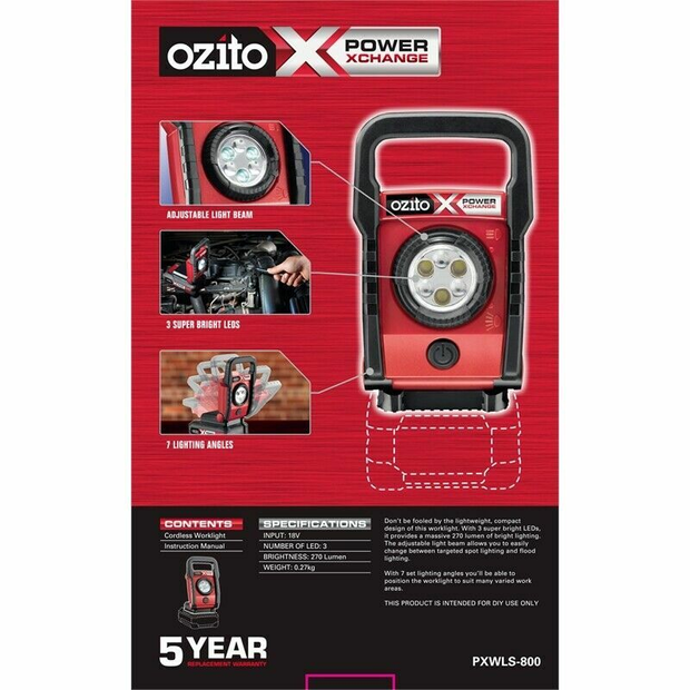 Ozito Power Exchange cordless worklight 