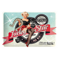 Pin Up Girl LUCKY STAR CASINO Rustic Metal Sign Vintage Tin - Tin Sign Factory Australia