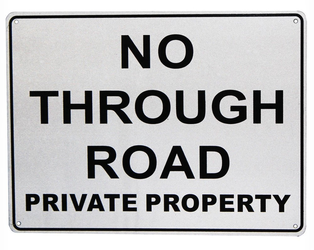 NO THROUGH ROAD Home Wall Man Cave Pub Bar Rustic Look Warning Decor Metal Sign - Tin Sign Factory Australia