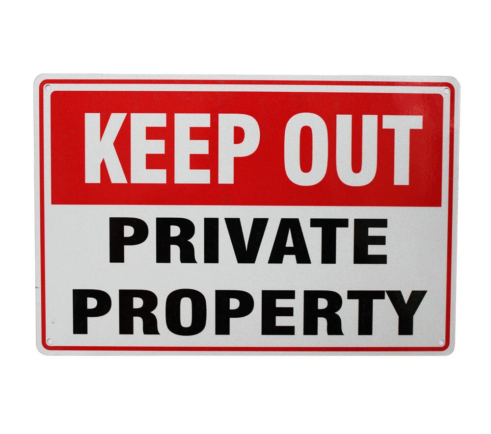 Warning Keep Out Sign 200x300mm Metal Private Property Home Safe - image 2