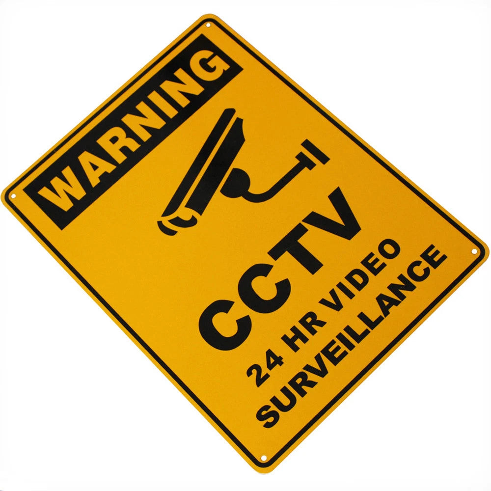 Warning Sign Metal Security Camera CCTV 300x200mm Under 24h - image 3