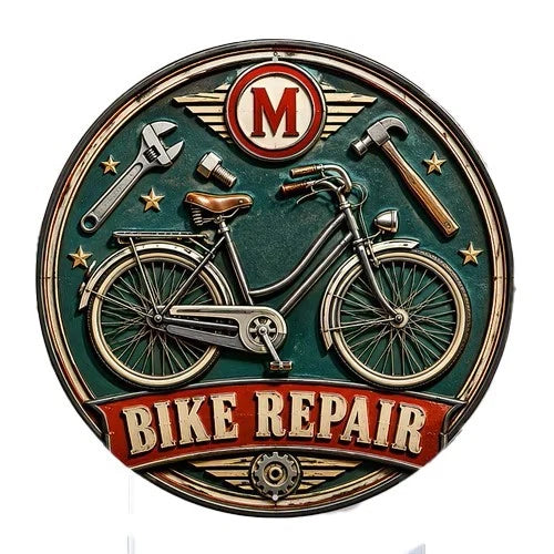 Bike Repair 40 cm round aluminium sign