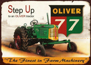 OLIVER 77-THE FINEST FARM MACHINERY Retro Rustic Look Vintage Tin Metal Sign Man