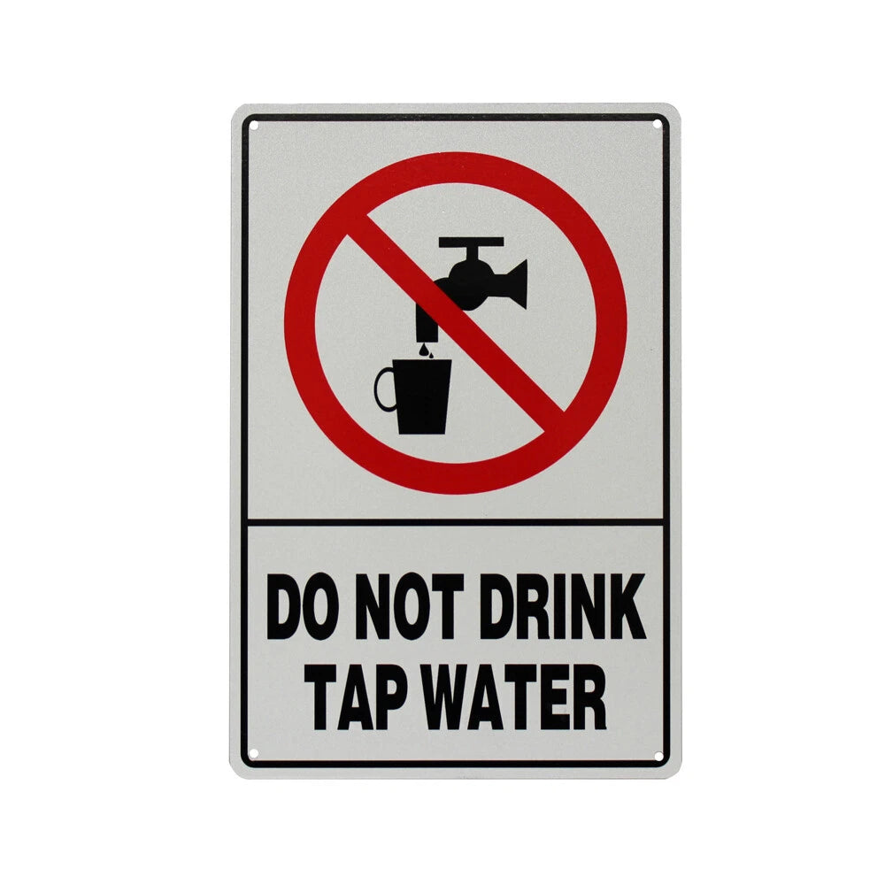Warning Notice Do Not Drink Tape Water 200x300mm Metal Safety Health - image 4