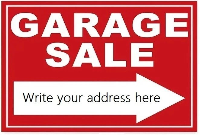 Garage Sale Advertising Sign 40x30cm Yard Sale Outdoor Notice Promotional Board - Tin Sign Factory Australia