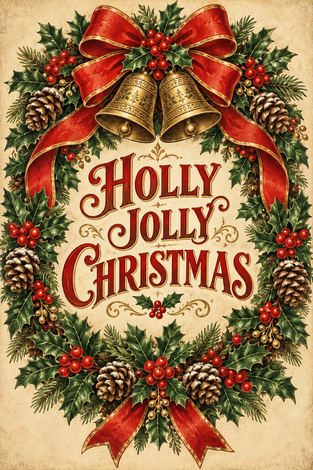 Holly Jolly Christmas Holiday Man Cave Garage Bar & Shed Decor Metal Sign