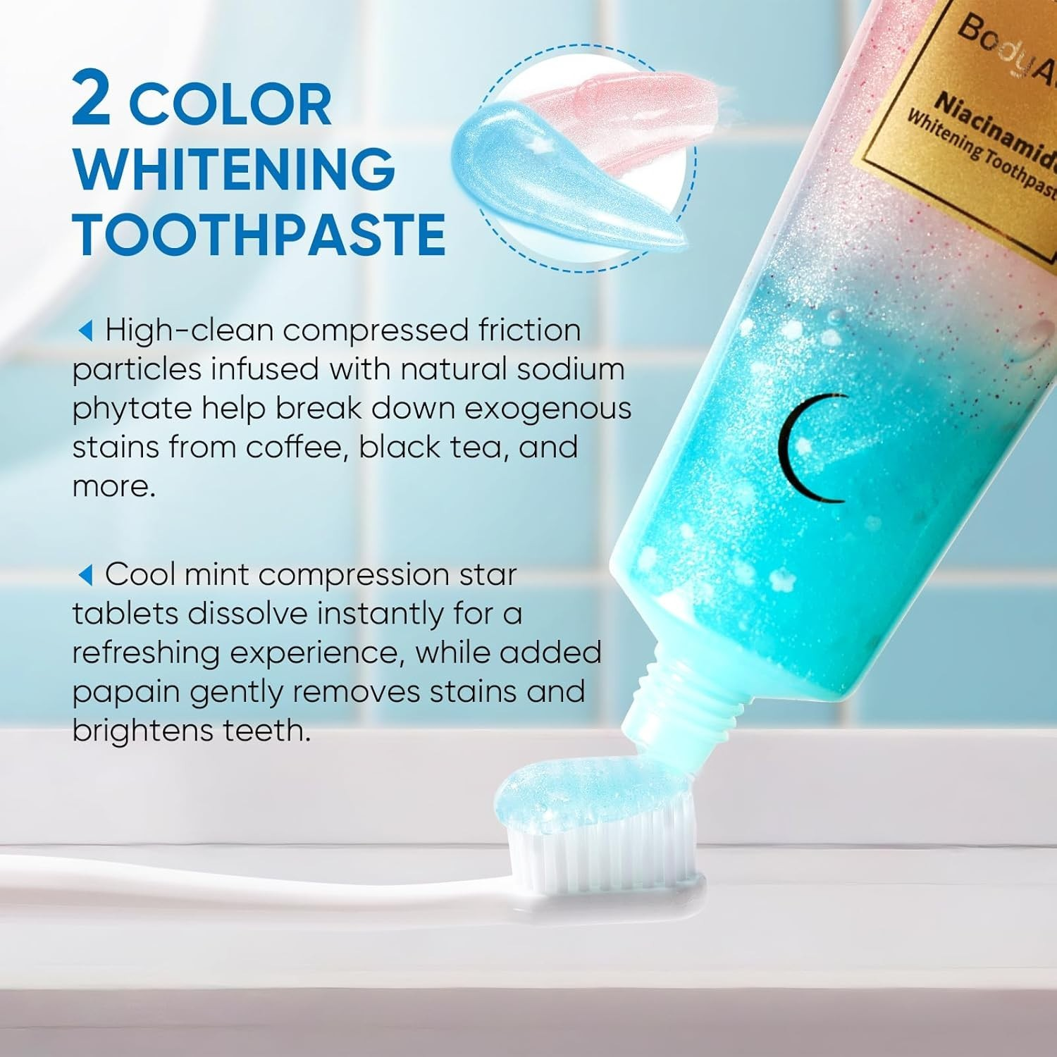 Bodyaccel Niacinamide Whitening Toothpaste – Natural Whitening Toothpaste with N - Tin Sign Factory Australia