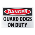 Warning Sign GUARD DOGS ON DUTY DANGER 200x300 mm Metal Security Home Private - Tin Sign Factory Australia