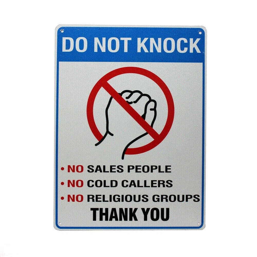 Warning Sign Do Not Knock No Sales No Cold Callers No Religious - image 3