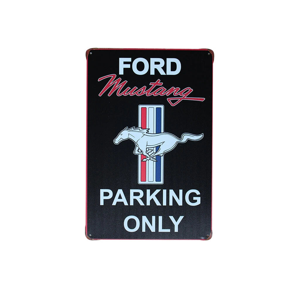 2x Metal Tin Sign Ford Mustang Parking Only 200x300mm Metal Novelty