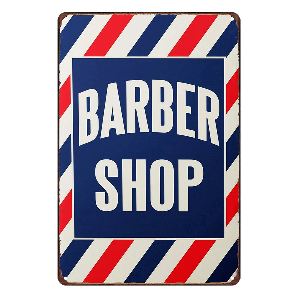 3x Barber Shop Rustic Metal Sign Vintage Tin Decorative Bar