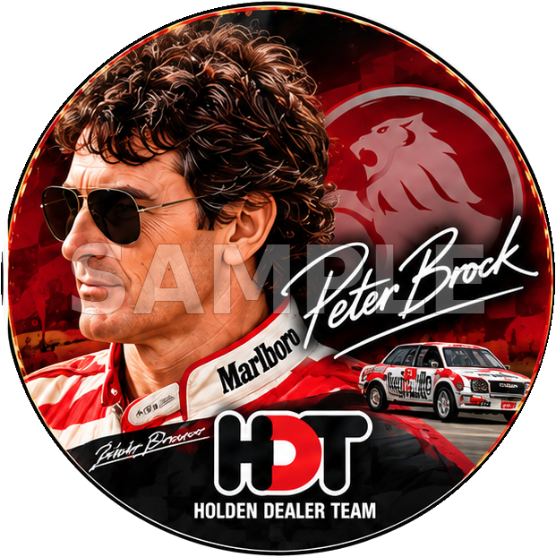 Holden Dealer Team Racing Round Peter Brock Metal Sign Garage Man Cave Decor - Tin Sign Factory Australia