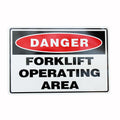 Warning Forklift Operatiing Area Sign 200*300mm Metal Reflective