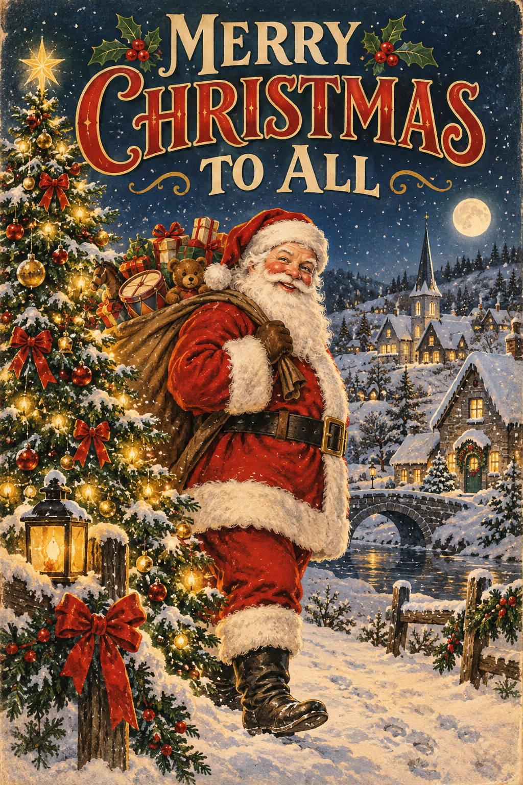 Merry Christmas To All Holiday Celebration Man Cave Garage Bar & Shed Metal Sign