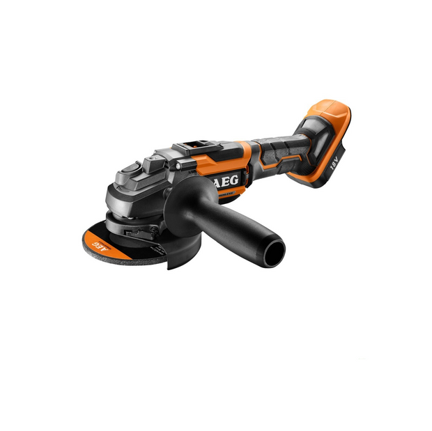 Angle grinder with AEG branding 