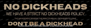 STRICT NO DICKHEAD Vintage Look 750X200mm Quality Shed Man Cave Metal Sign