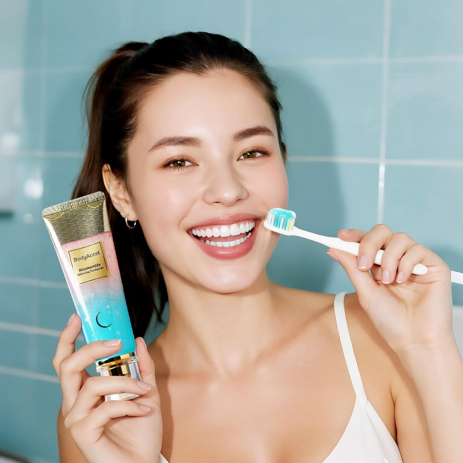 Bodyaccel Niacinamide Whitening Toothpaste – Natural Whitening Toothpaste with N - Tin Sign Factory Australia