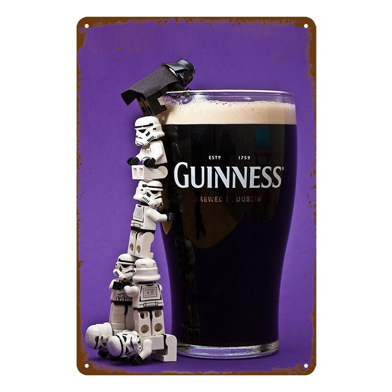 Tin Metal Sign GUINNESS BEER 20x30cm Rustic Look Vintage - Tin Sign Factory Australia