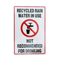 Warning Recycled Rain Water in Use Sign 200x300mm Metal Reflective - image 2
