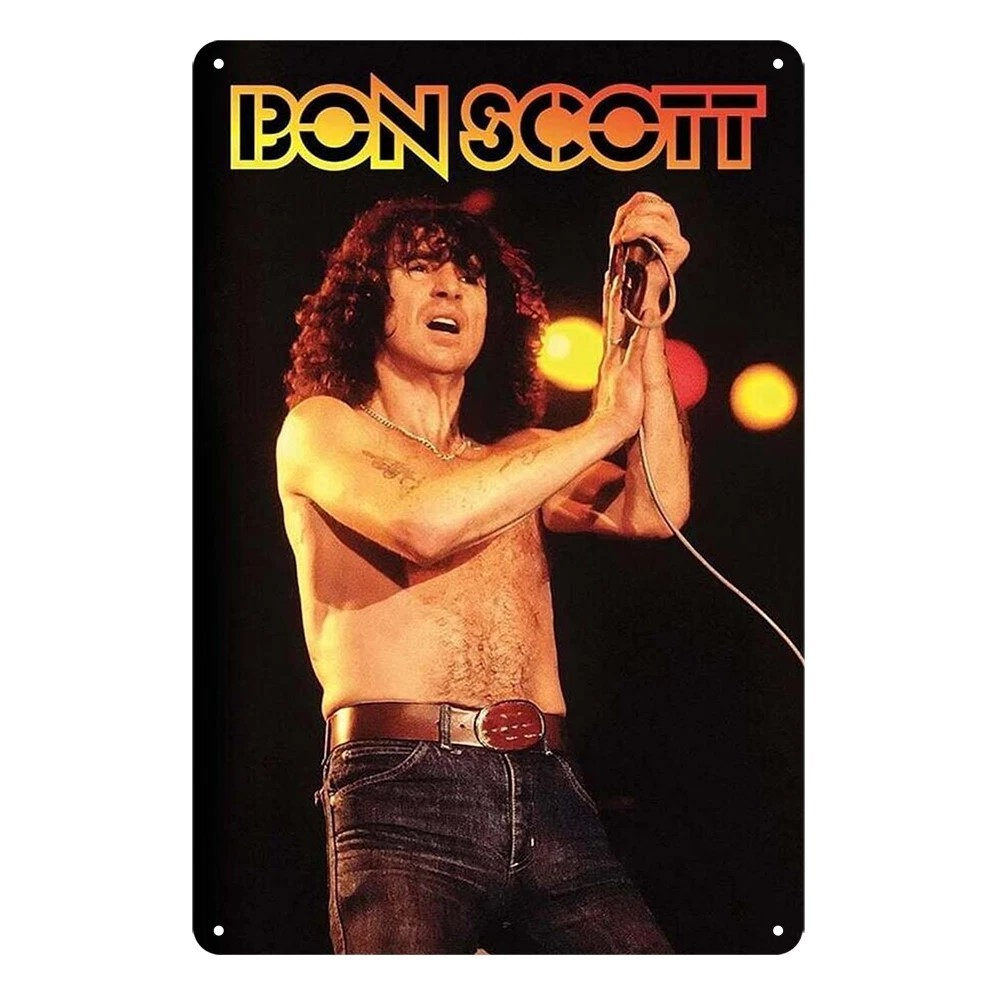 AC/DC Bon Scott Tin Metal Sign | Vintage Rock Band Wall Art | Rustic Retro Music - Tin Sign Factory Australia