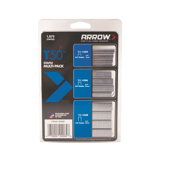 Packaging of Arrow T50 staple multi-pack 