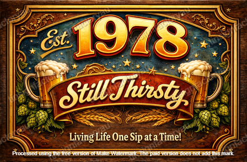 STILL THIRSTY Vintage Look Man Cave Shed Garage Humorous Beer Decor Metal Sign