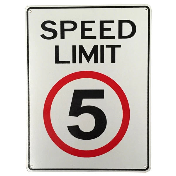 3x Warning Sign 5km Speed Limited Shared Zone School 200x300mm Metal