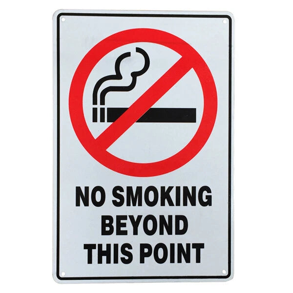 Warning Notice Sign No Smoking Beyond This Point 200x300mm Public