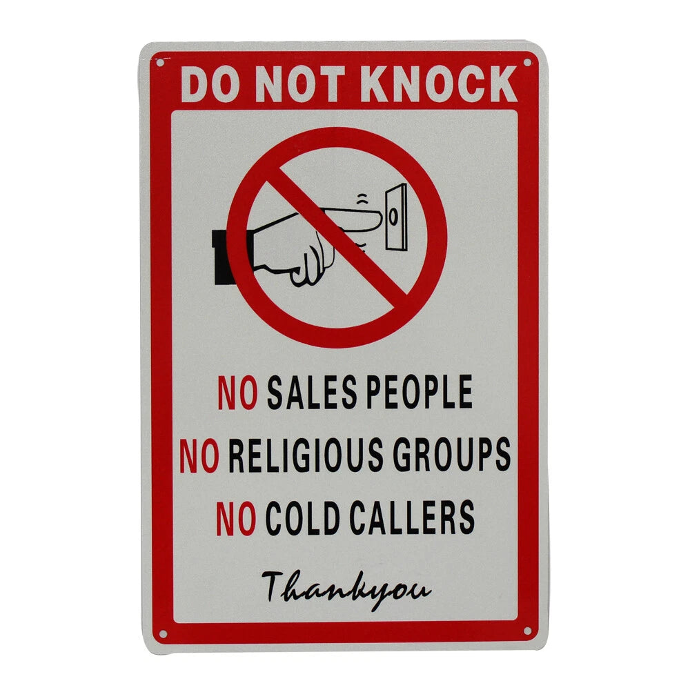 Warning Notice Do Not Knock No Sales Religious Cold Call 200x300mm