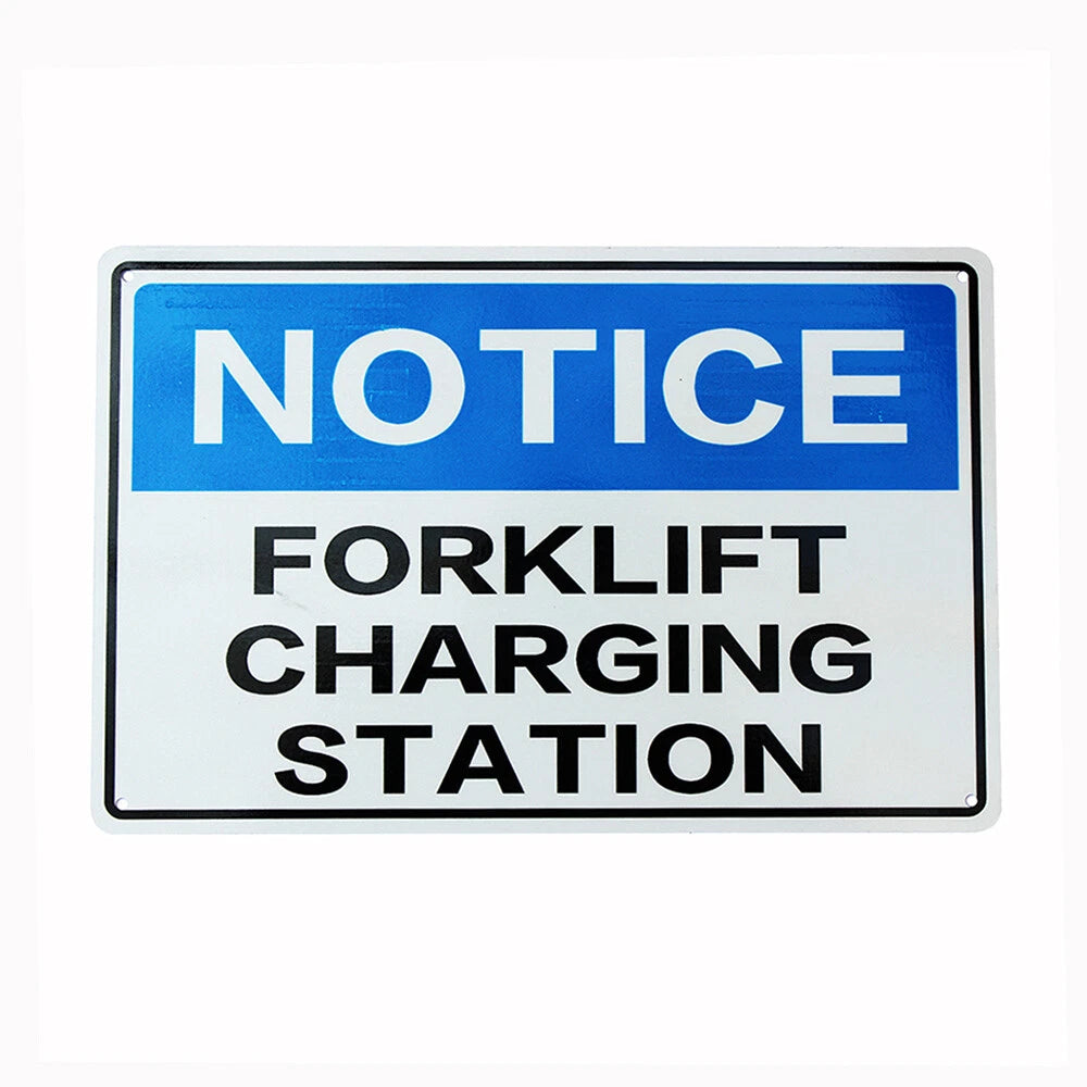 2x Warning Forklift Charging Station Sign 200*300mm Metal Reflective