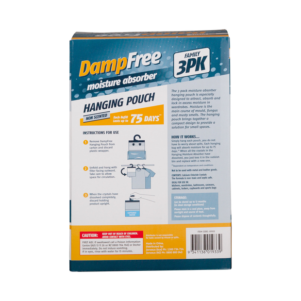 Box of DampFree moisture absorber hanging pouches