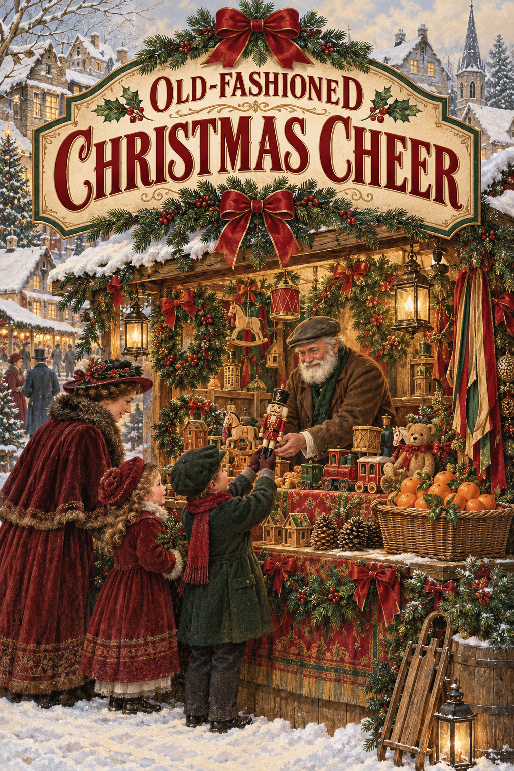 Old Fashioned Christmas Cheer Garage Bar & Shed Wall Man Cave Metal Sign