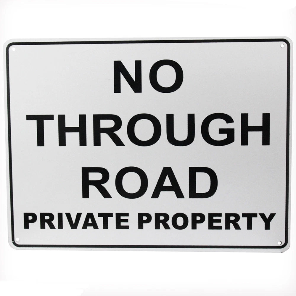 Warning Notice Sign No Through Road Private Property 200x300mm Safety - image 3
