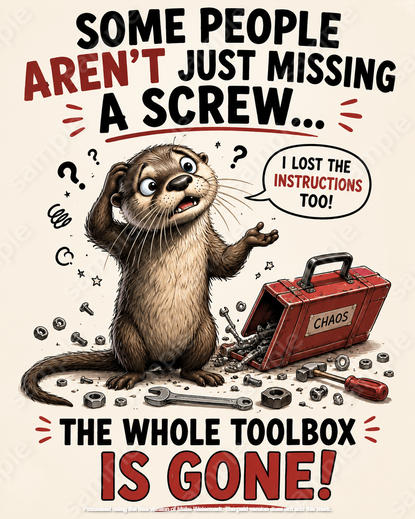 Funny Otter Toolbox Sign Mental Health Humour Metal Tin Sign Man Cave Gift Decor - Tin Sign Factory Australia