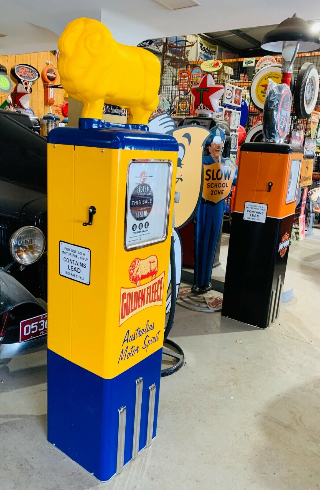 Golden Fleece Petrol Bowser with Ram - Tin Sign Factory Australia