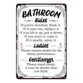 BATHROOM Rules Ladies Gentlemen Rustic Metal Tin Sign Vintage - Tin Sign Factory Australia