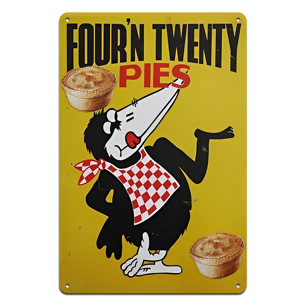 FOUR’N TWENTY PIES Tin Metal Sign Rustic Look Vintage - Tin Sign Factory Australia