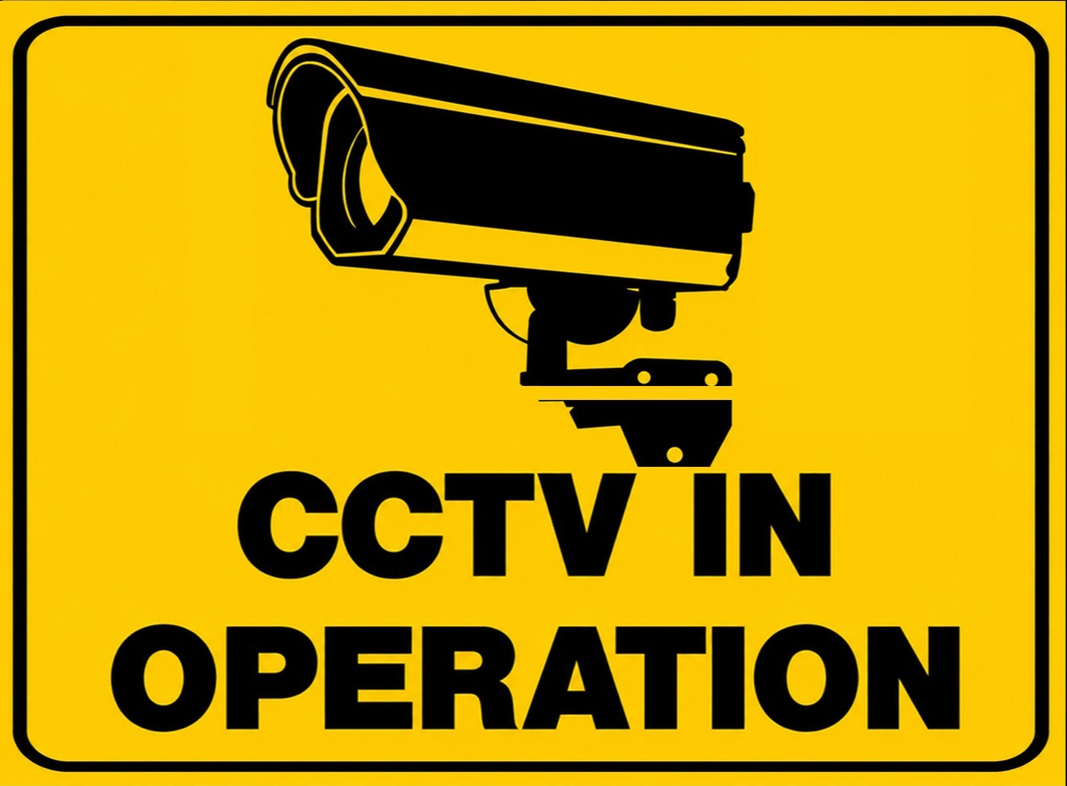 CCTV in Operation Metal Sign Security Property Decor