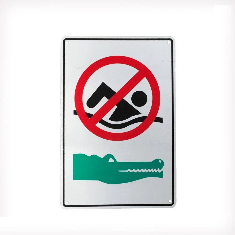 Warning Notice Sign No Swimming Dangerous Crocodile 200x300mm Beach - image 3