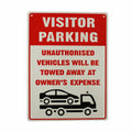 Warning Notice Visitor Parking Sign Unauthorized Be Towed Away - image 3