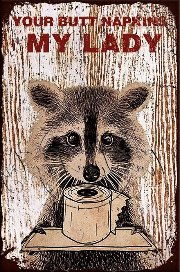 BUTT NAPKINS LADY Retro/ Vintage Tin Metal Sign Man Cave, Wall Home Décor, Shed-