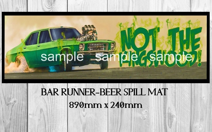 KINGSWOOD (890mm X 240mm) Non-Slip Rubber Mat for Home Bar, Man Cave & Shed - Tin Sign Factory Australia