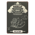 Tin Metal Sign BBQ BEST IN TOWN BAR NATURAL BARBECUE 20x30cm Rustic Vintage - Tin Sign Factory Australia